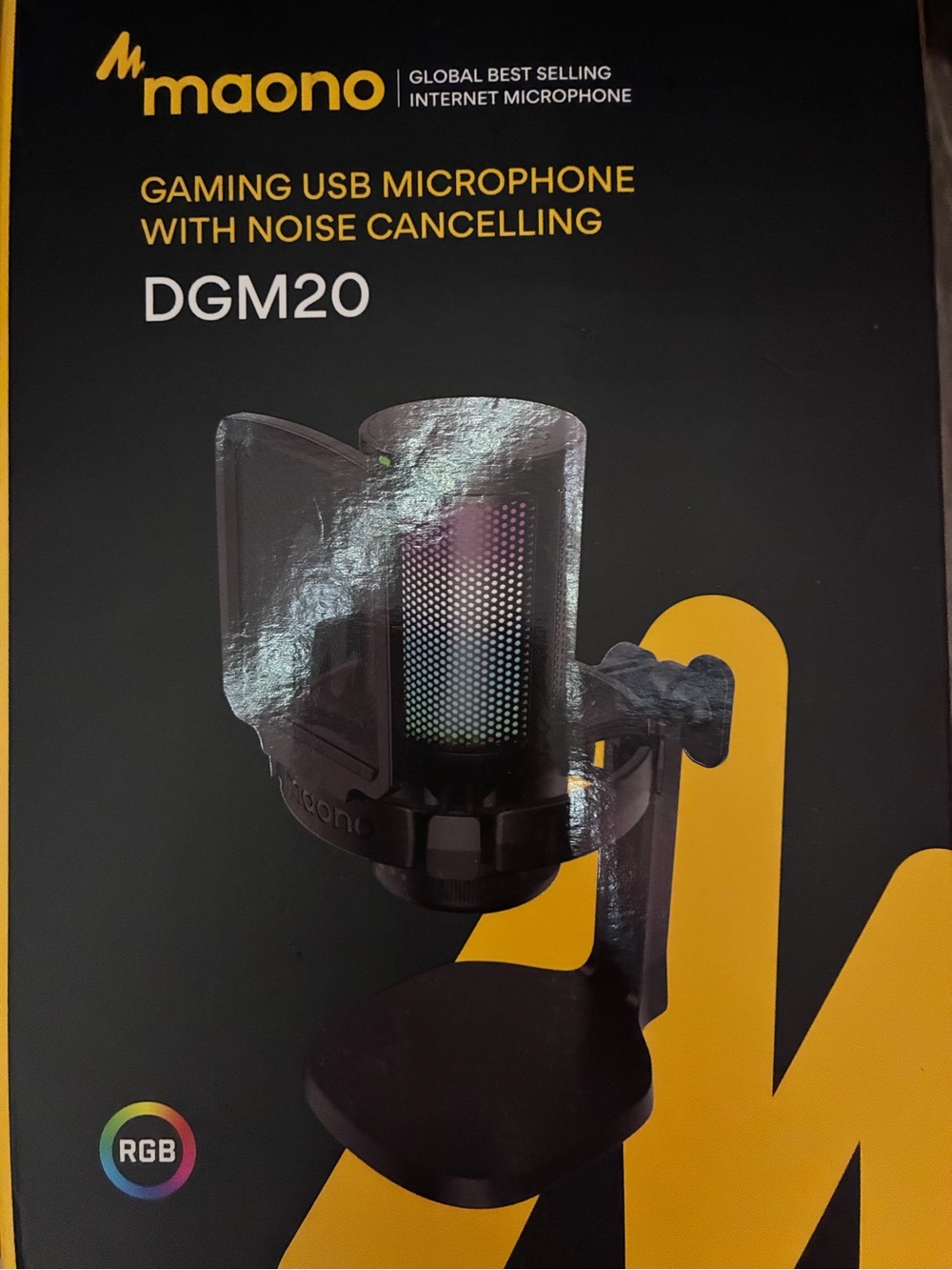 Maono DGM20 USB Gaming Microphone – Black with RGB
